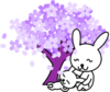 Violet Sakura Tree Mother And Baby Image